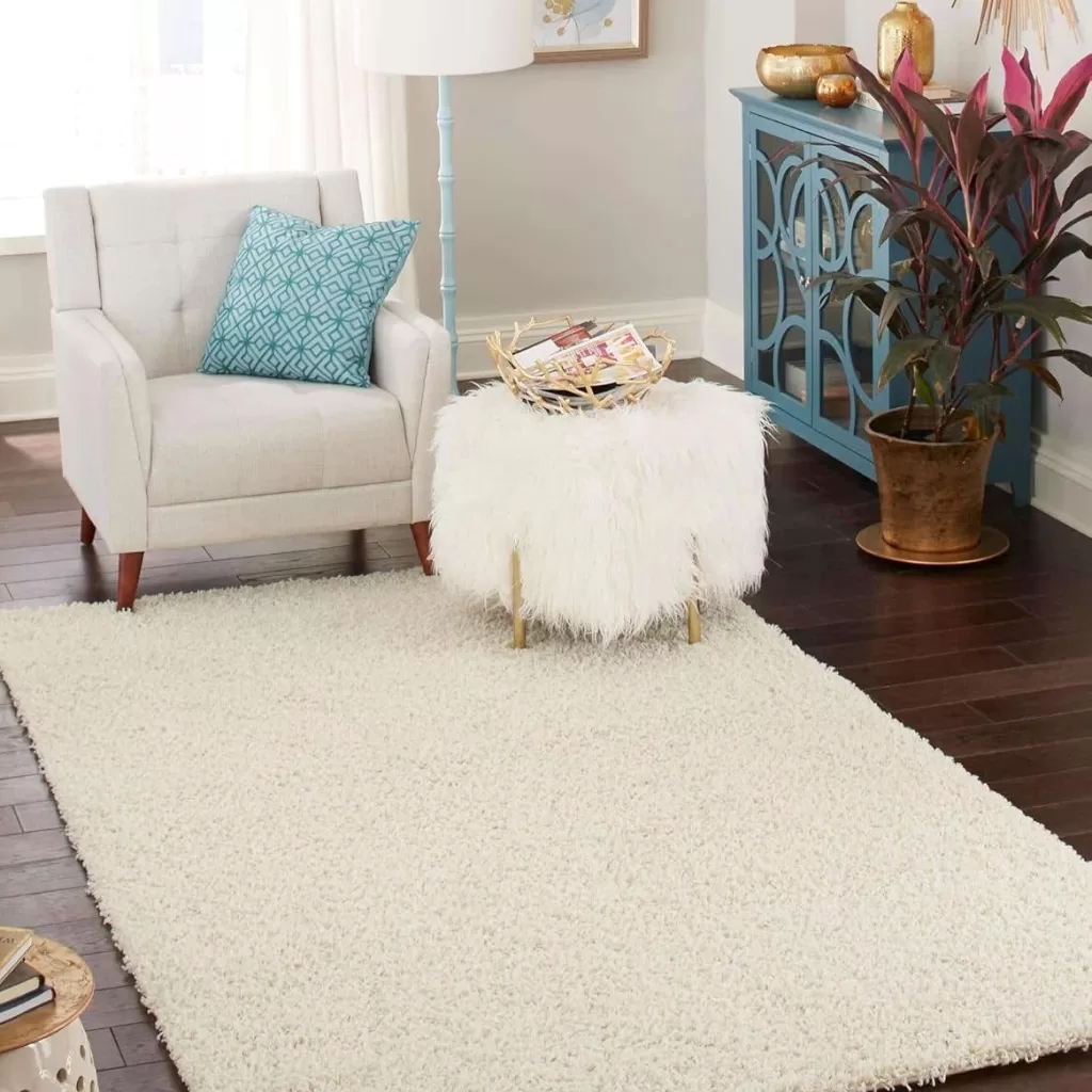 Pure Ivory Shag Rug