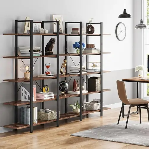 5-Tier Bookshelf, Vintage Industrial Style