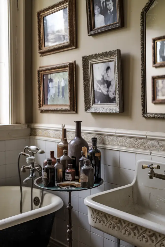 A personalized vintage bathroom