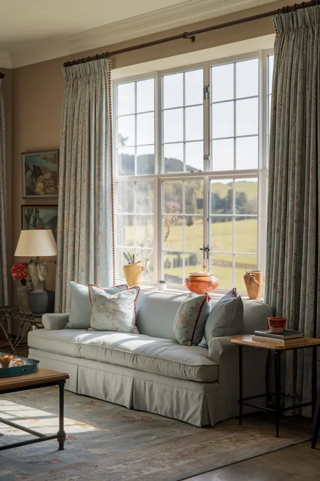 Country Living Room with Large Window