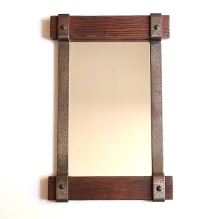 French wood and metal mirror by lestrictmaximum