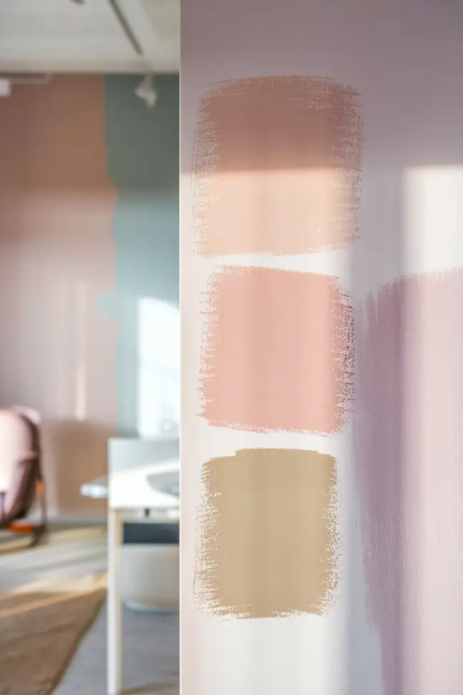 Paint Testing on a Wall-Paint color for every room