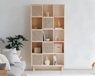 Solid Pine Wood Bookcase by NaanFurniture