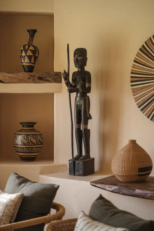 living room decorated with meaningful Afrocentric pieces